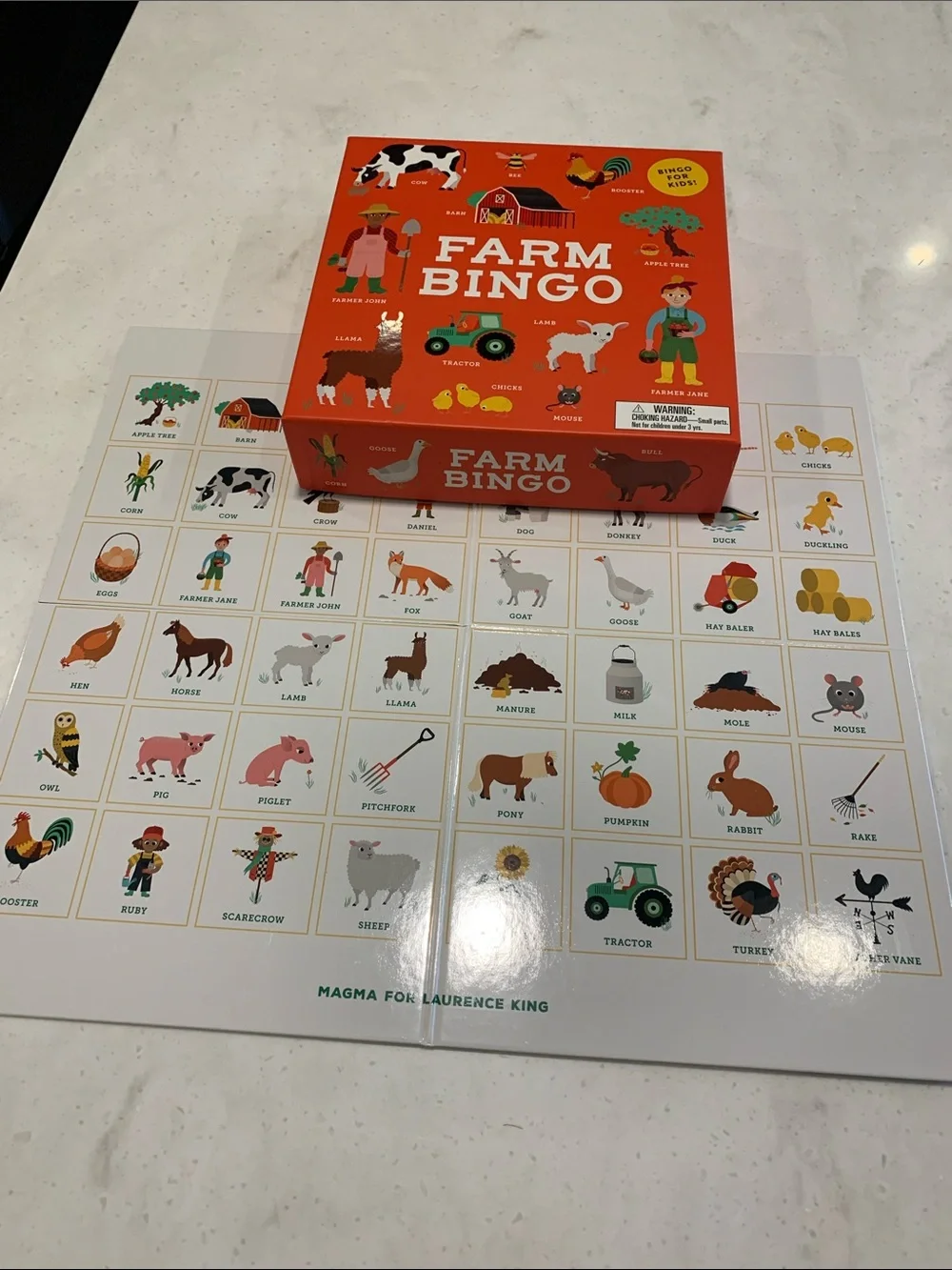 Lawrence King Farm Bingo Board Learning Game For Children LIKE NEW Animals Party